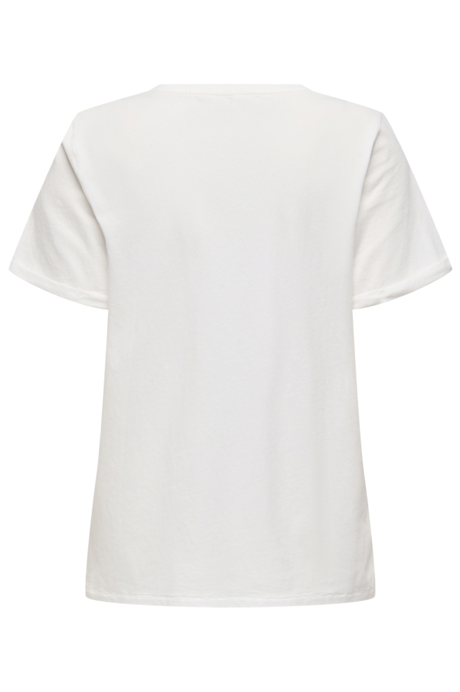 ONLLINE LIFE S/S O-NECK PRINT TOP C 15359250 CLOUD DANCER